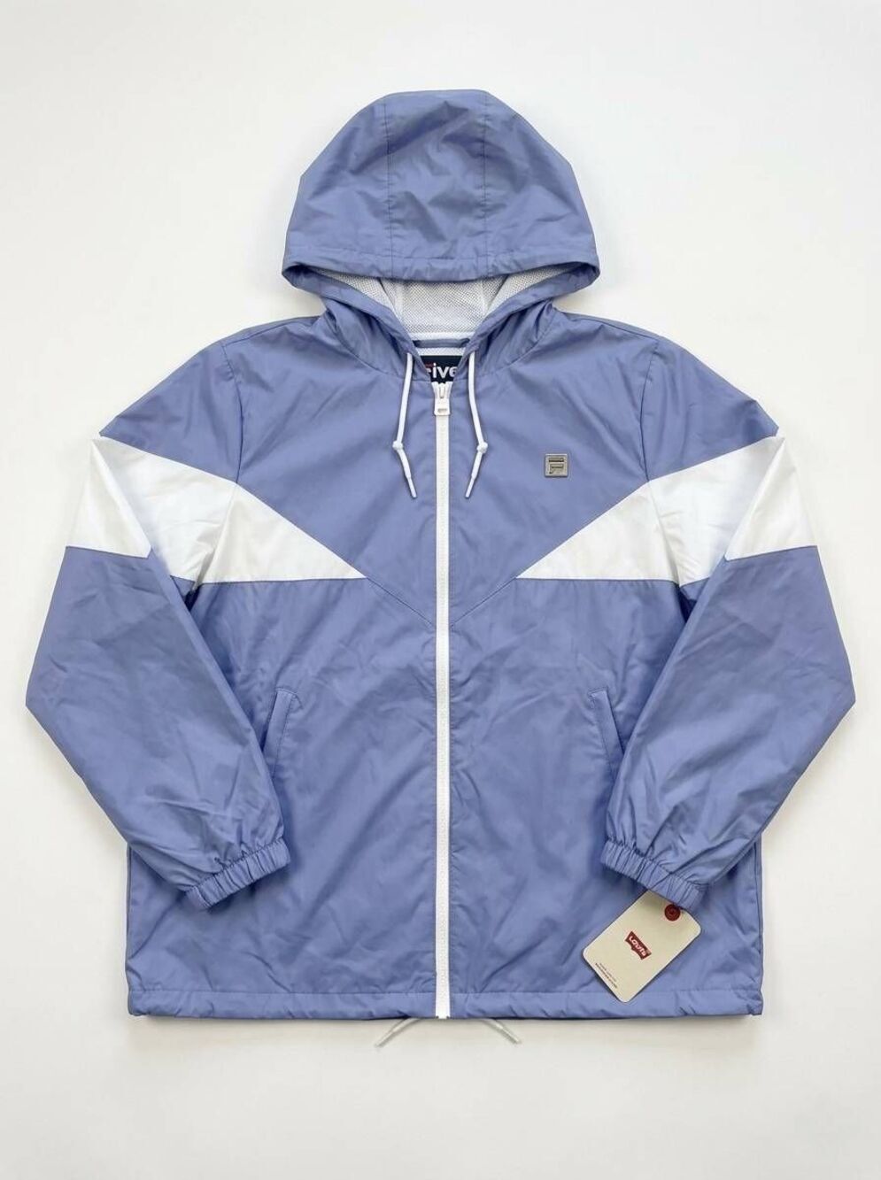 🔸️NWT Levi's Blue Colorblock Lightweight Hooded Windbreaker Jacket Size 2X